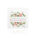 Carte carrée: Merci avec fleur