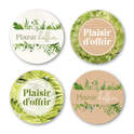 Stickers Ronds Plaisir d'offrir - 1 Rouleau