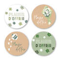 Stickers Ronds Plaisir d'Offrir - 1 Rouleau