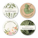Stickers Ronds Joyeux Anniversaire - 1 Rouleau