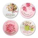 Stickers Ronds Joyeux Anniversaire - 1 Rouleau