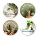 Stickers Ronds Joyeux Anniversaire - 1 Rouleau