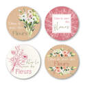Dites-le avec des fleurs - Autocollants Ronds