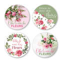 Dites-le avec des fleurs - Autocollants Ronds