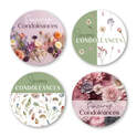 Stickers Ronds Sincères Condoléances - 1 Rouleau
