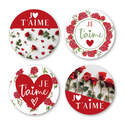 Stickers Ronds Je t'aime - 1 Rouleau