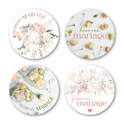 Stickers Ronds Heureux Mariage - 1 Rouleau