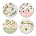 Stickers Ronds Heureux Mariage - 1 Rouleau