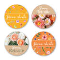 Autocollants Ronds Bonne Retraite - Vendu par Rouleau