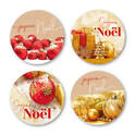 Stickers Ronds Joyeux Noël - 1 Rouleau