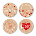 Autocollants Ronds Saint Valentin - 1 rouleau