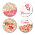 Bonne fête maman - Autocollants ronds