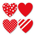 Autocollants Cœurs Rouges - Vendu par 1 rouleau