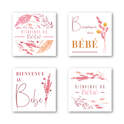 Bienvenue au bébé - Autocollants carrés