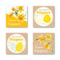 Autocollants carrés Joyeuses Pâques - 1 rouleau