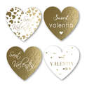 Autocollants Coeur brillant Saint Valentin-Gold