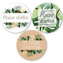 Stickers Ronds Plaisir d'offrir - 1 Rouleau