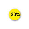 Étiquettes de réduction 30% - Jaune Fluo/Noir