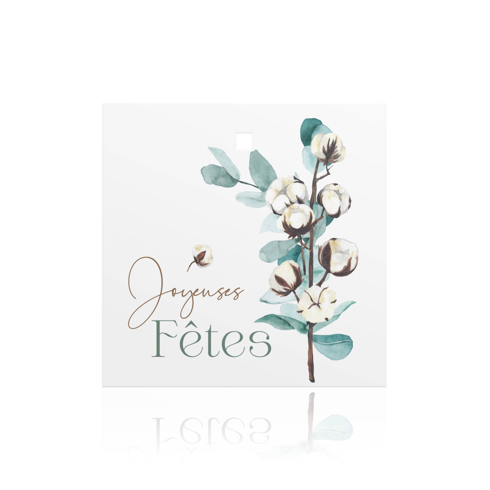 Joyeuses Fêtes - Cartes Carrées (10 pièces)