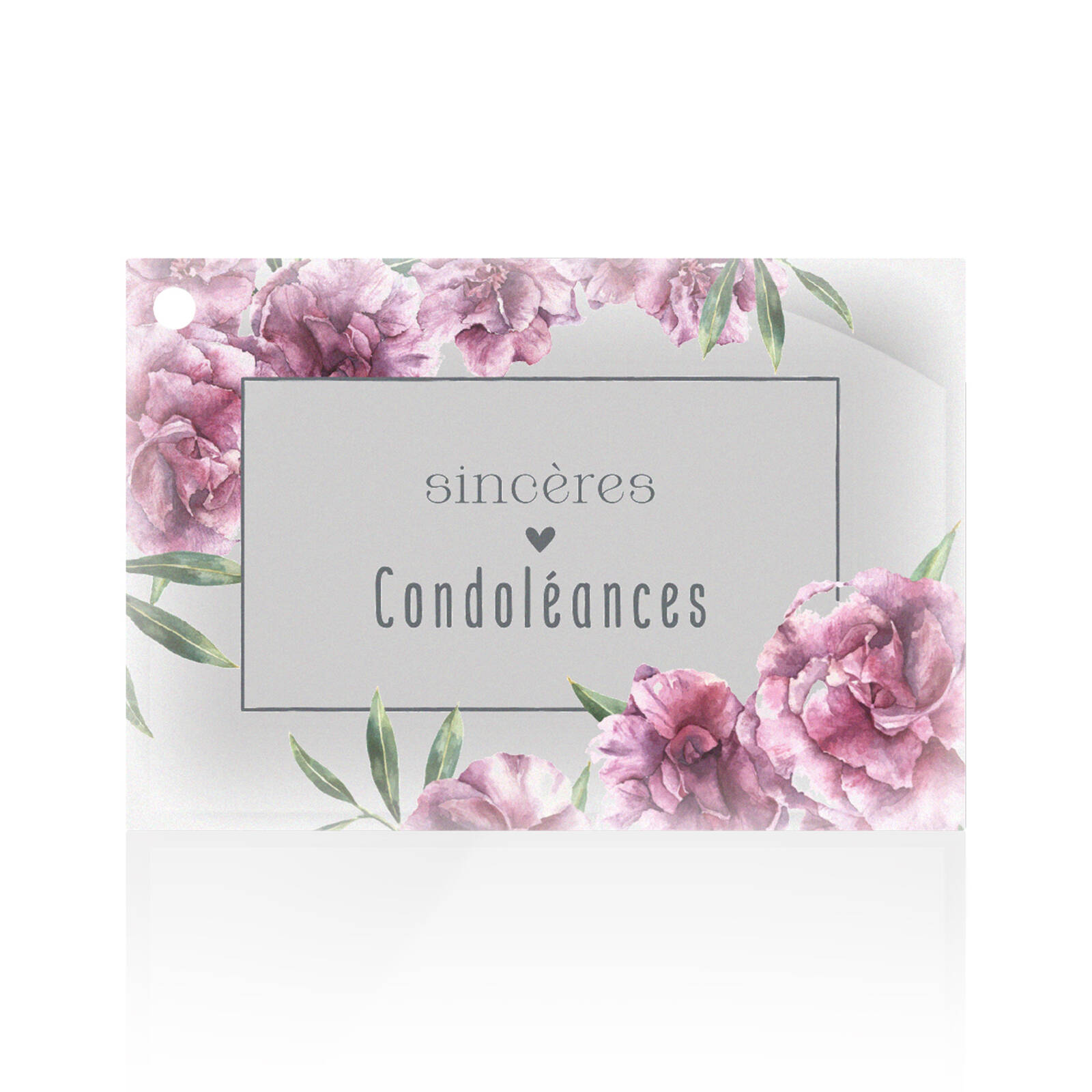 Cartes de Condoléances Sincères - 10 Pièces