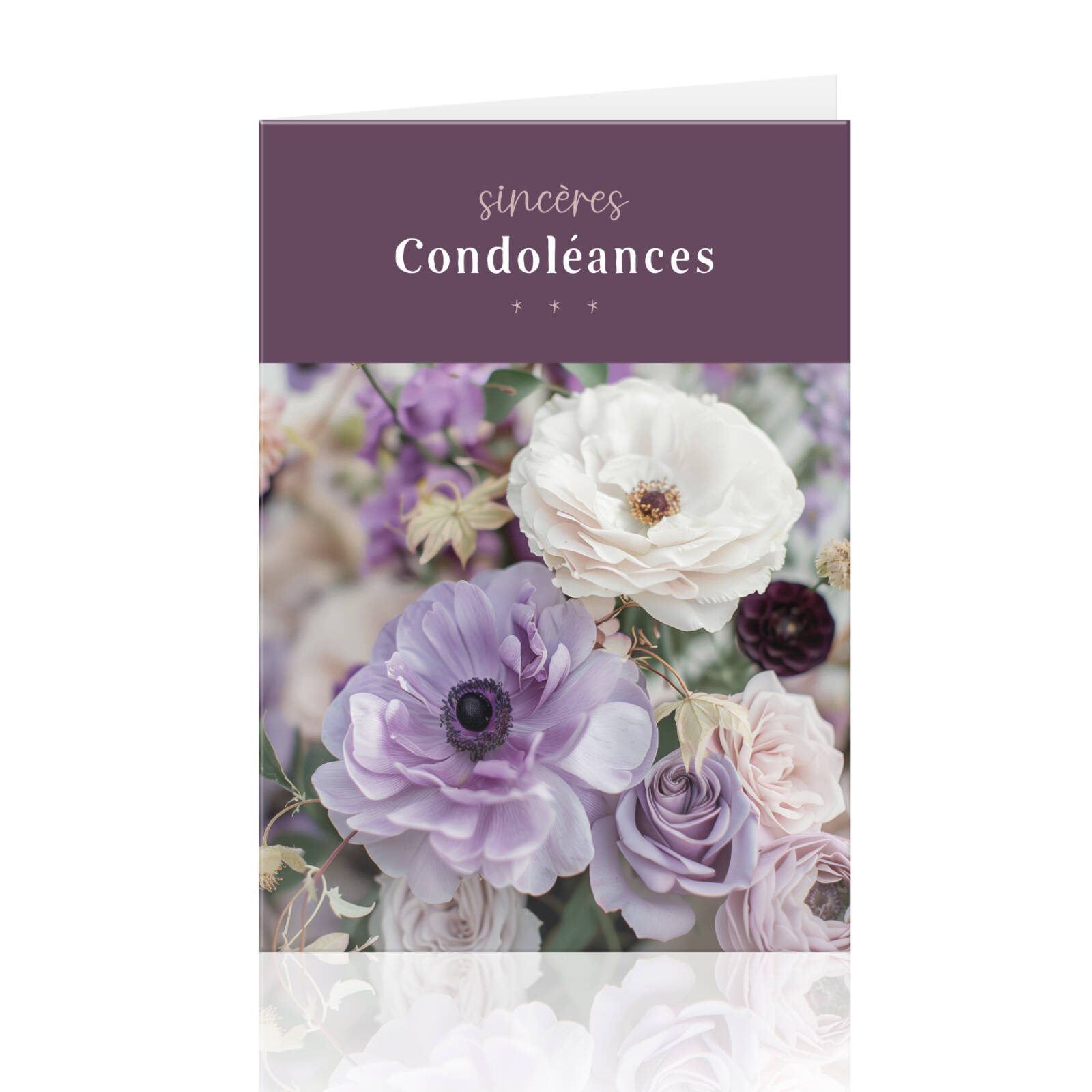 Sincères condoléances - Cartes de vœux par 10