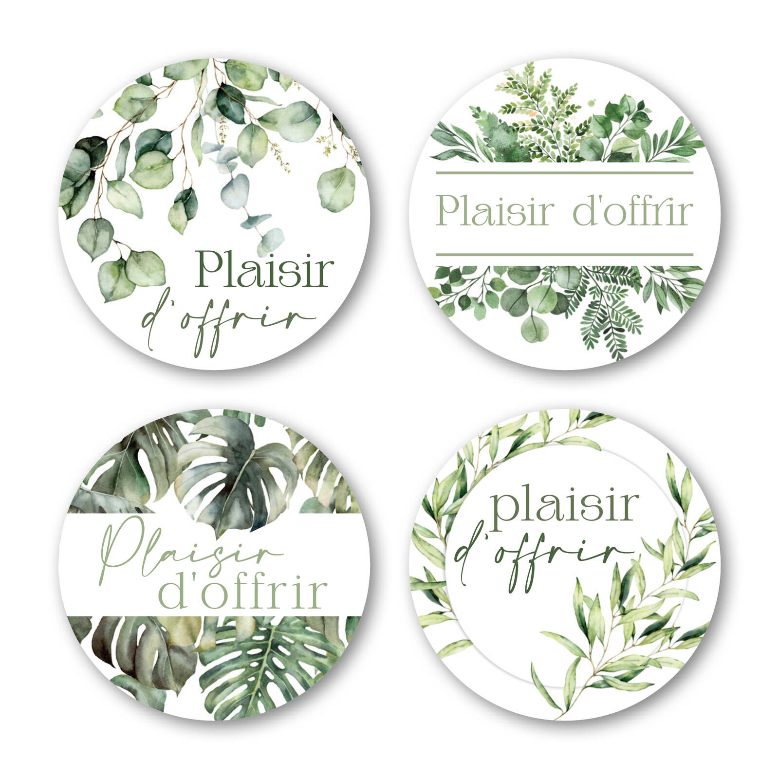 Stickers Ronds Plaisir d'offrir - Rouleau de 1