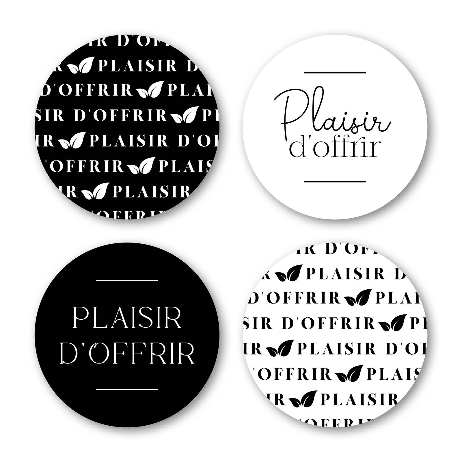 Stickers Ronds Plaisir d'offrir - 1 Rouleau