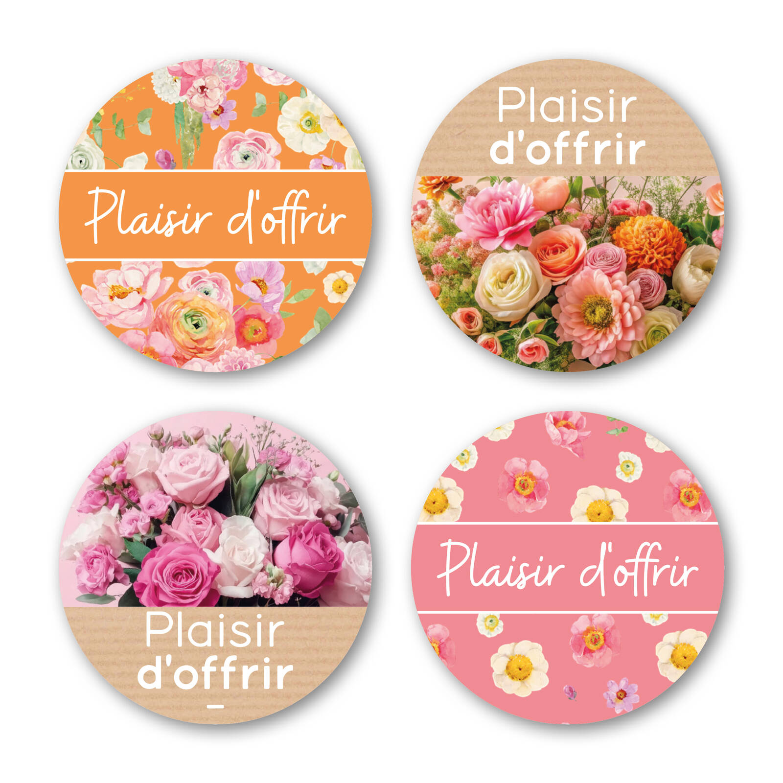Plaisir d'offrir - Autocollants Ronds 1 Rouleau