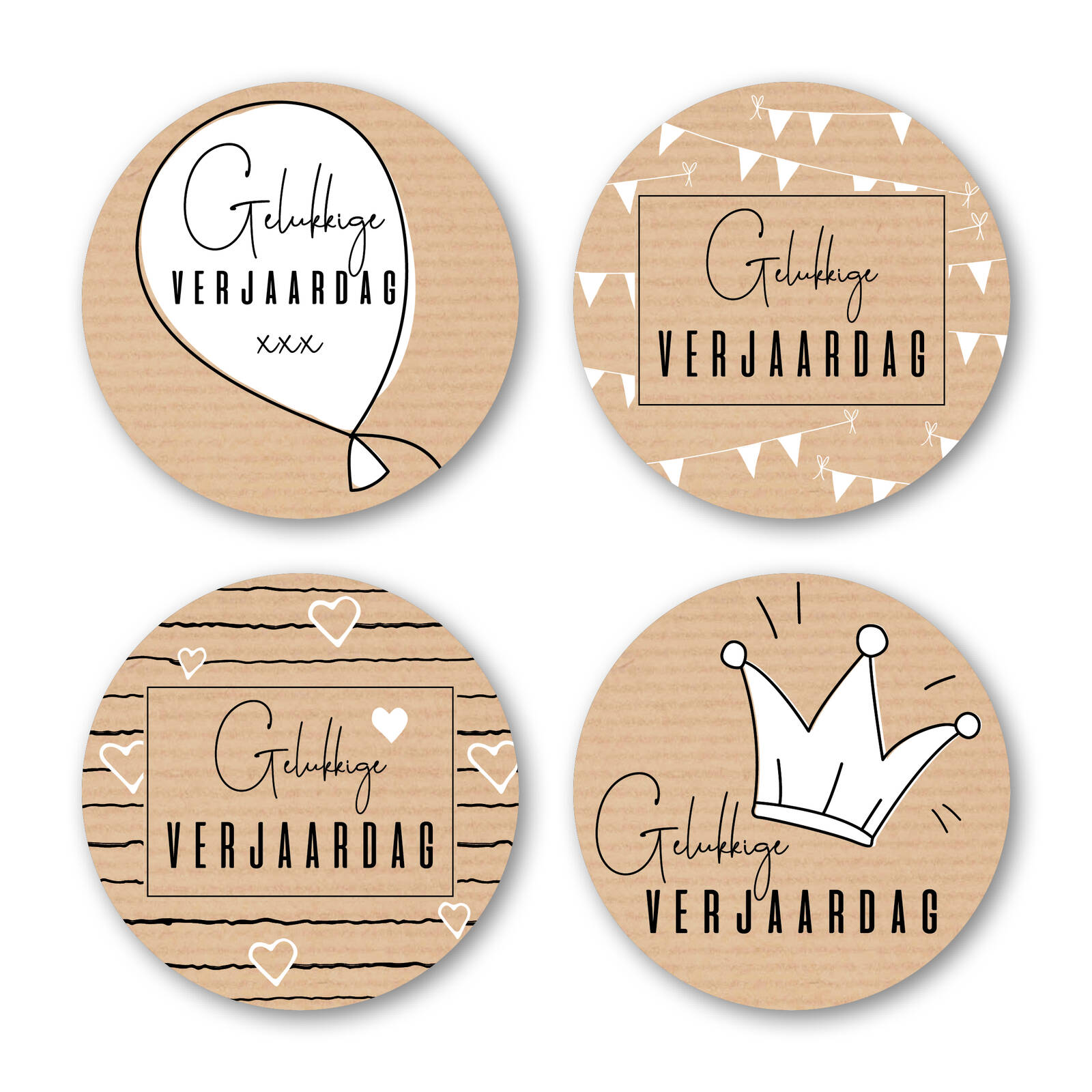 Autocollants Joyeux Anniversaire Ronds - 1 Rouleau