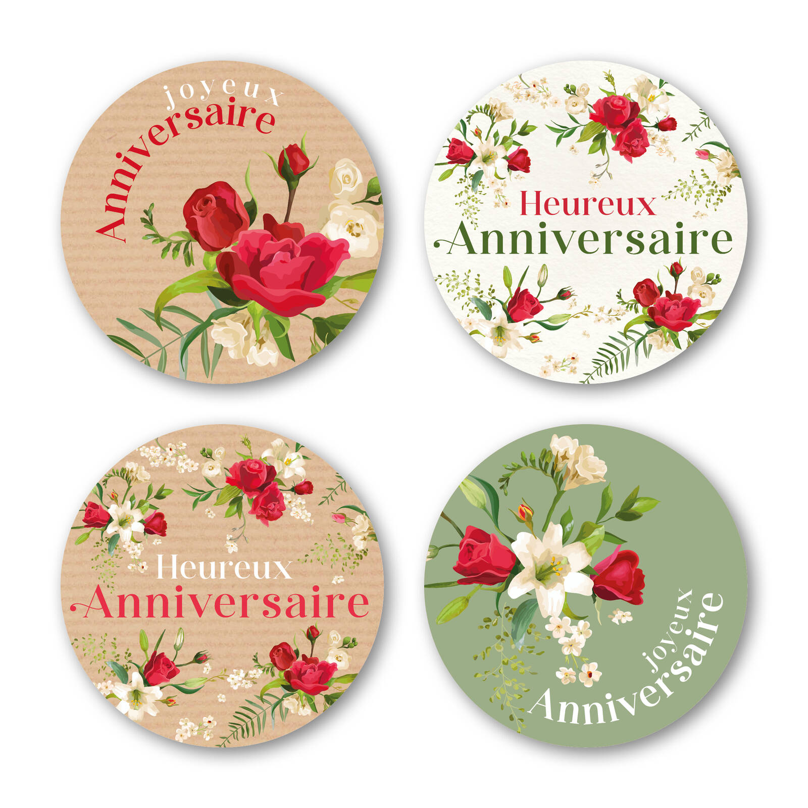 Stickers Joyeux Anniversaire - 1 Rouleau