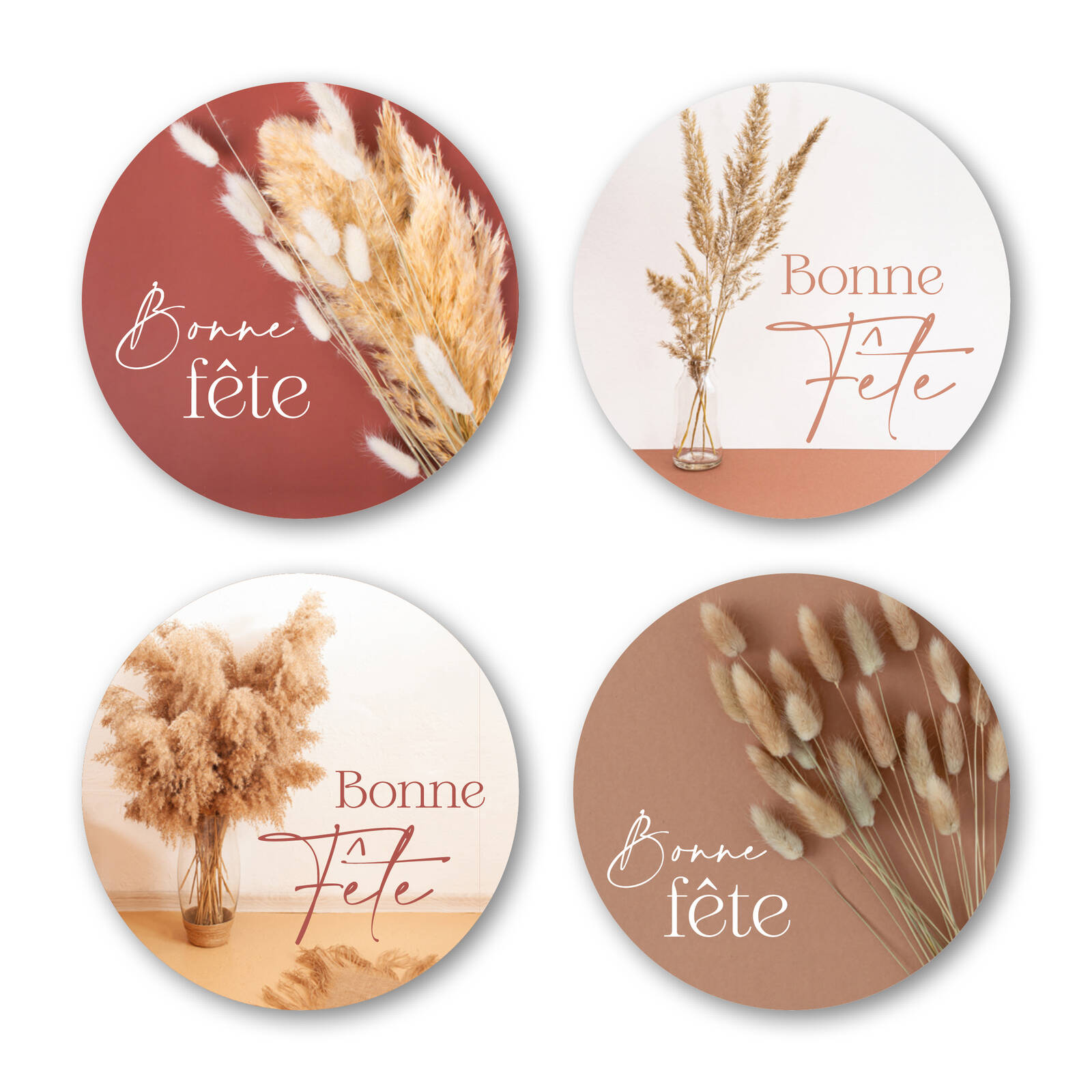 Autocollants Ronds Bonne Fête - Vendu par rouleau