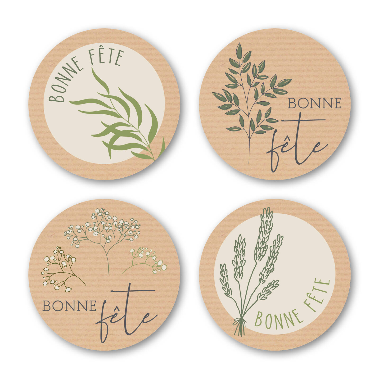 Autocollants Ronds Bonne Fête - 1 Rouleau