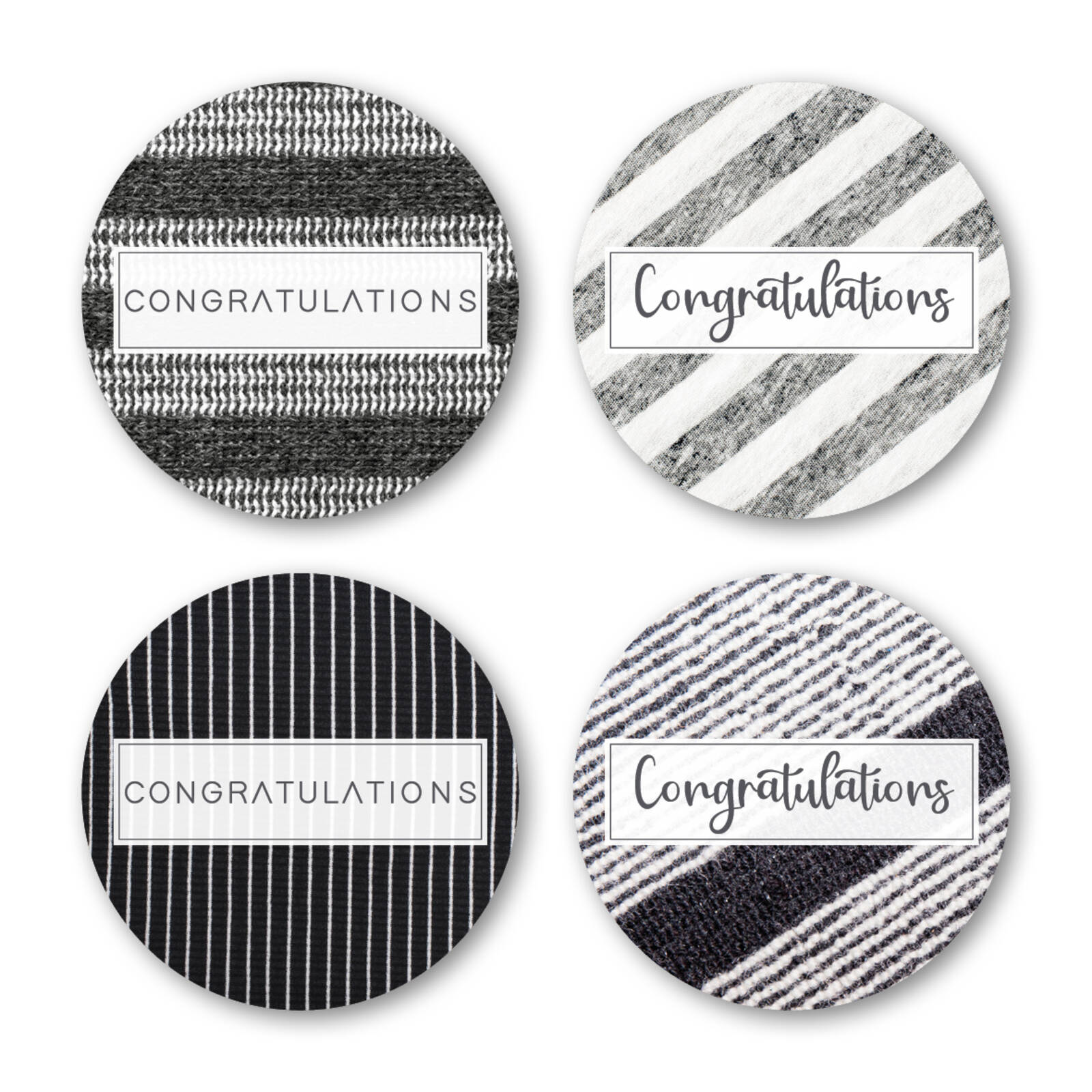 Autocollants ronds Félicitations - Quatro Rondo