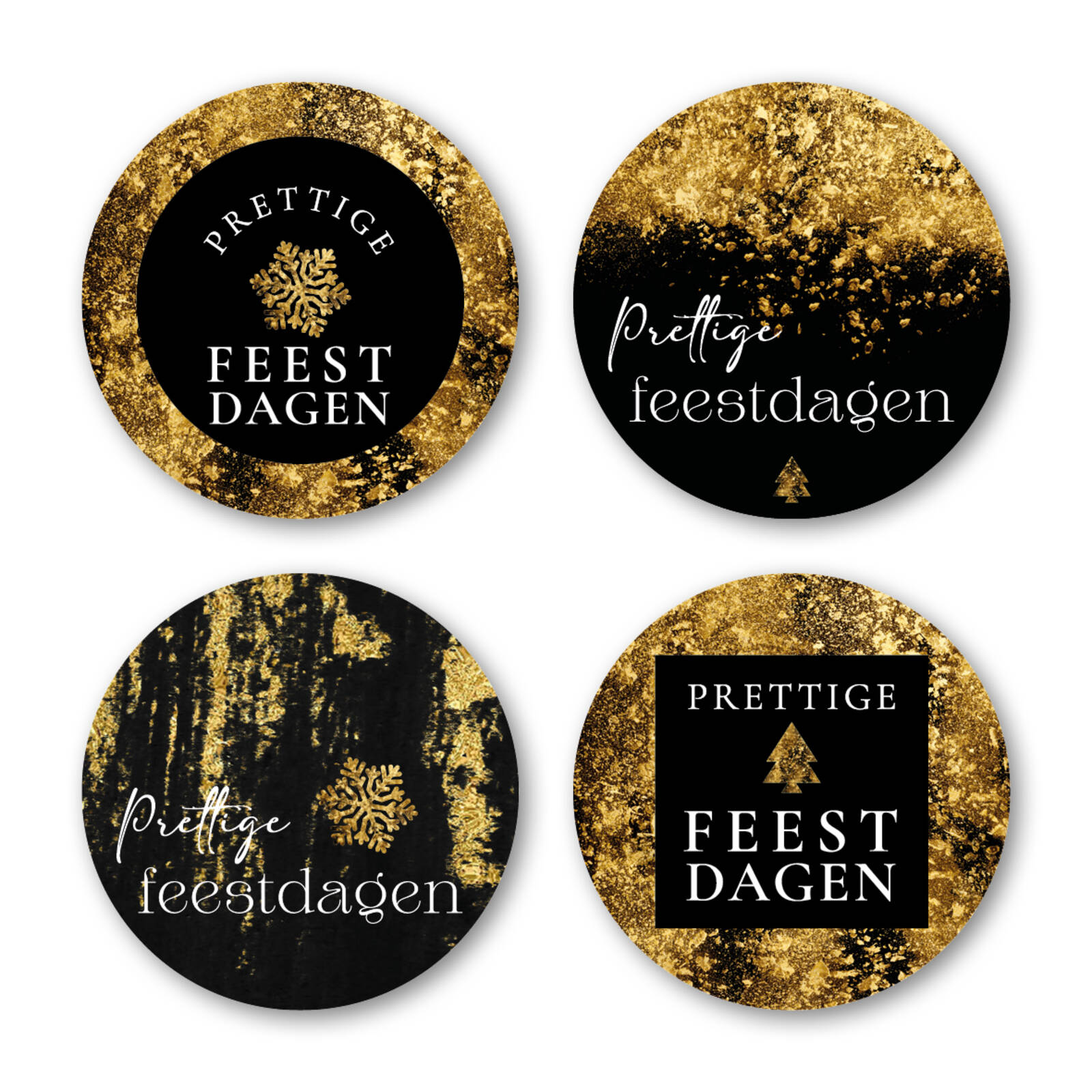 Autocollants Ronds Joyeuses Fêtes - 1 Rouleau