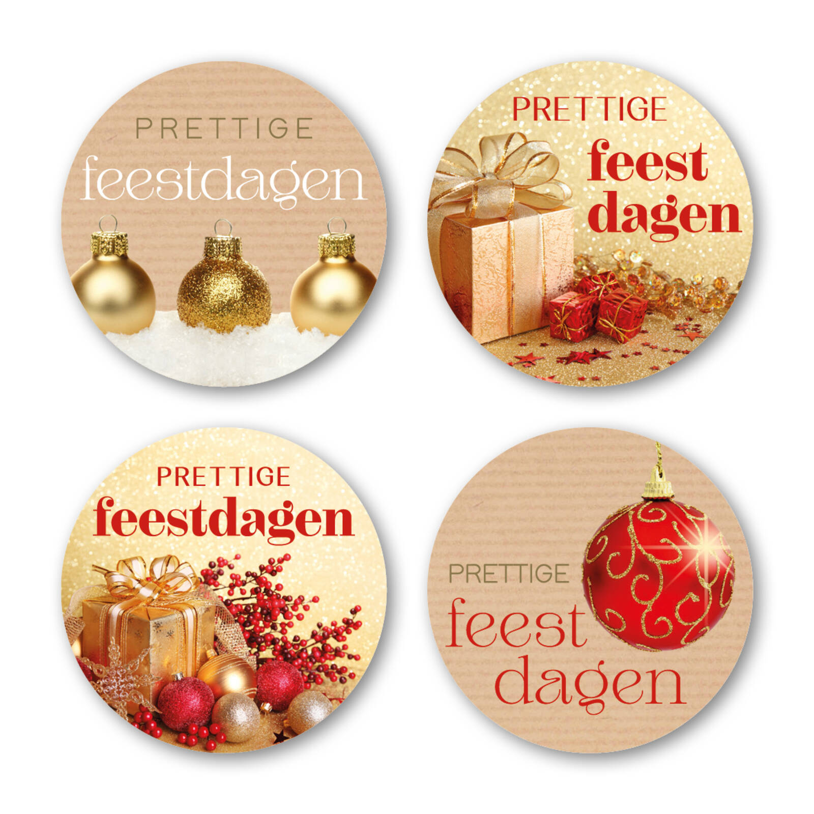 Autocollants Ronds Joyeuses Fêtes - 1 Rouleau