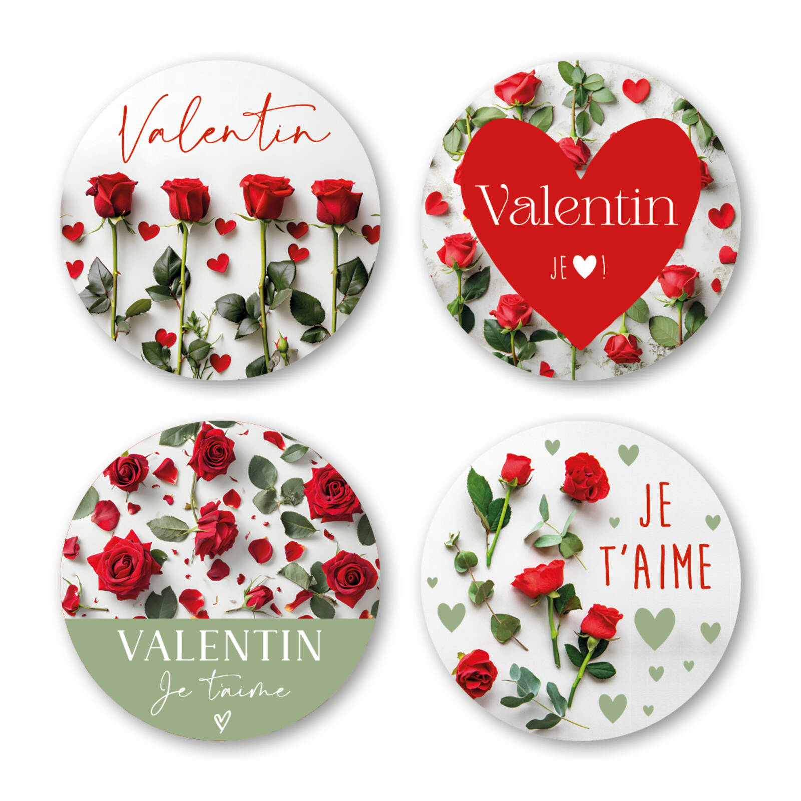 Autocollant Ronde Valentin - Par Rouleau