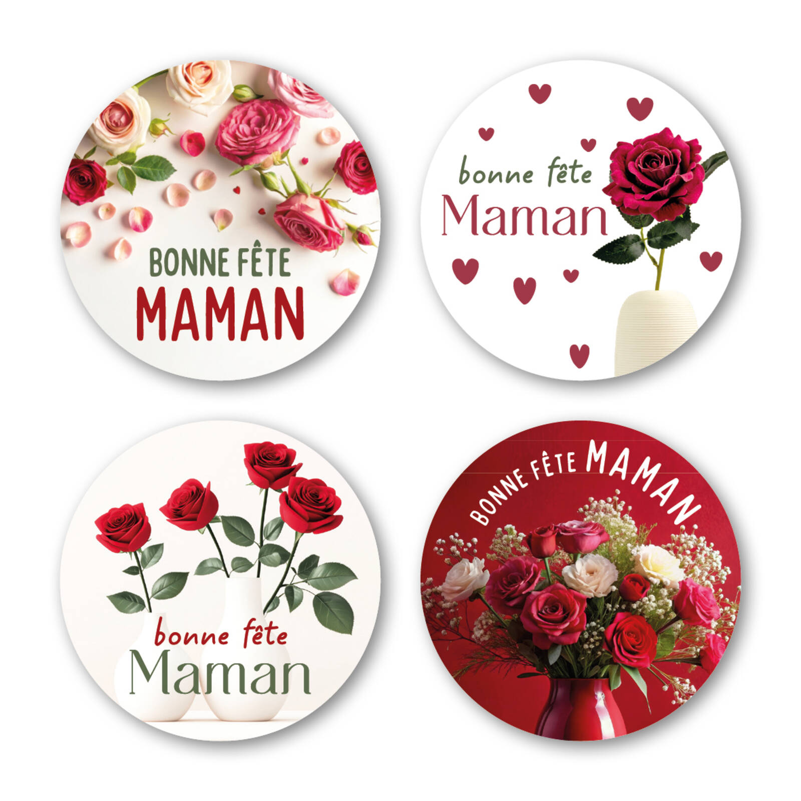 Autocollants Bonne fête maman - 1 Rouleau