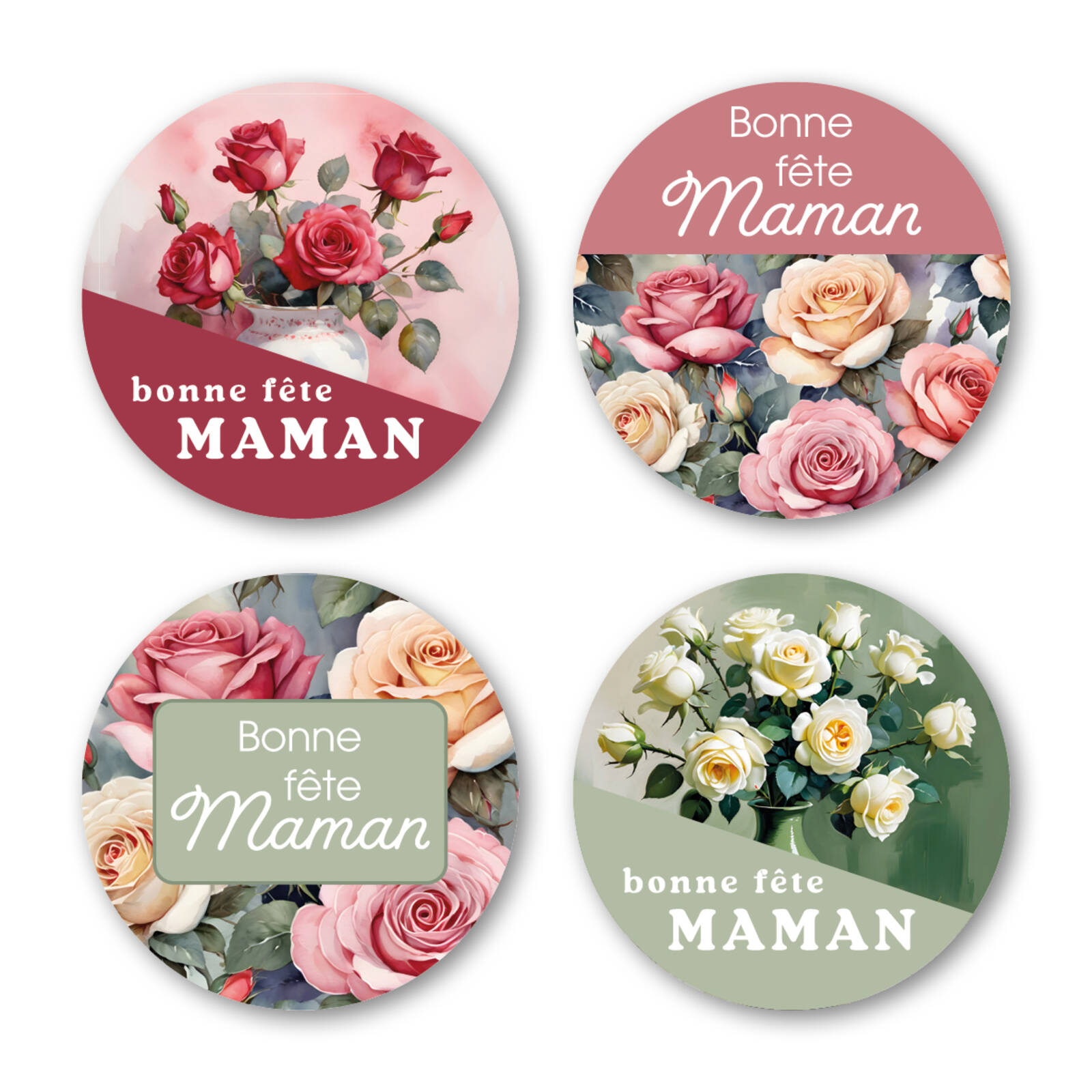 Autocollants Bonne fête maman - 1 Rouleau