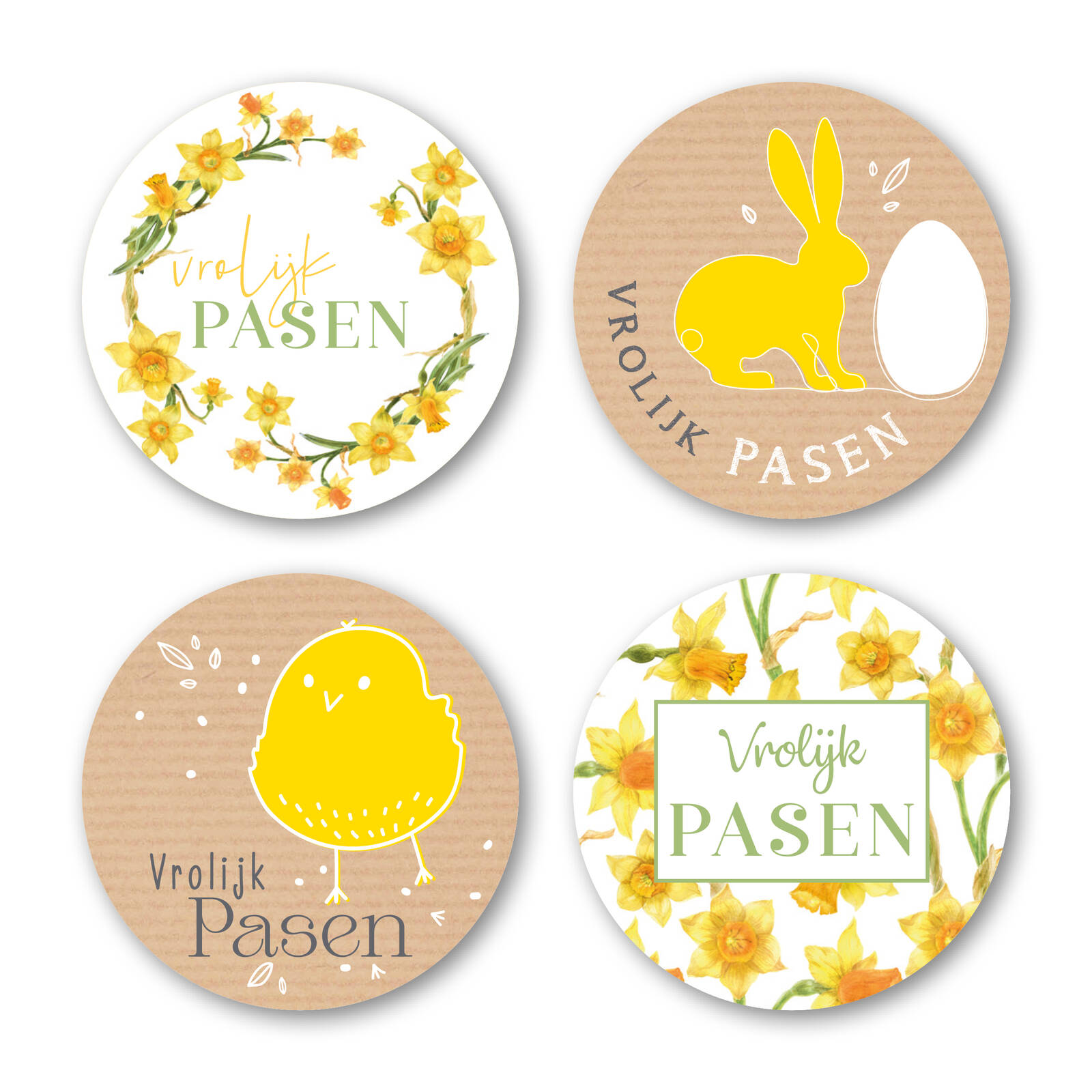 Autocollants Joyeuses Pâques - 1 Rouleau