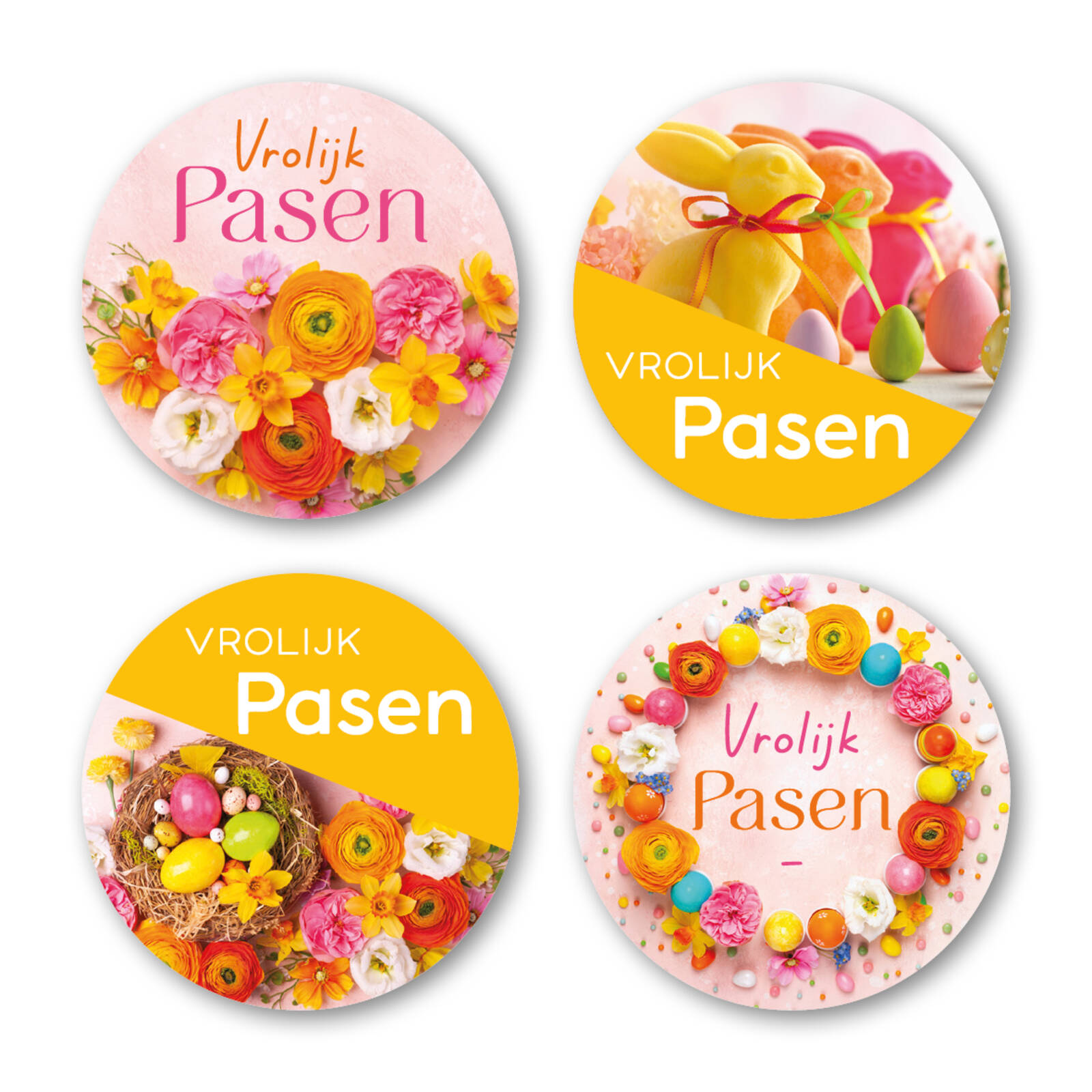 Autocollants Joyeuses Pâques - 1 Rouleau