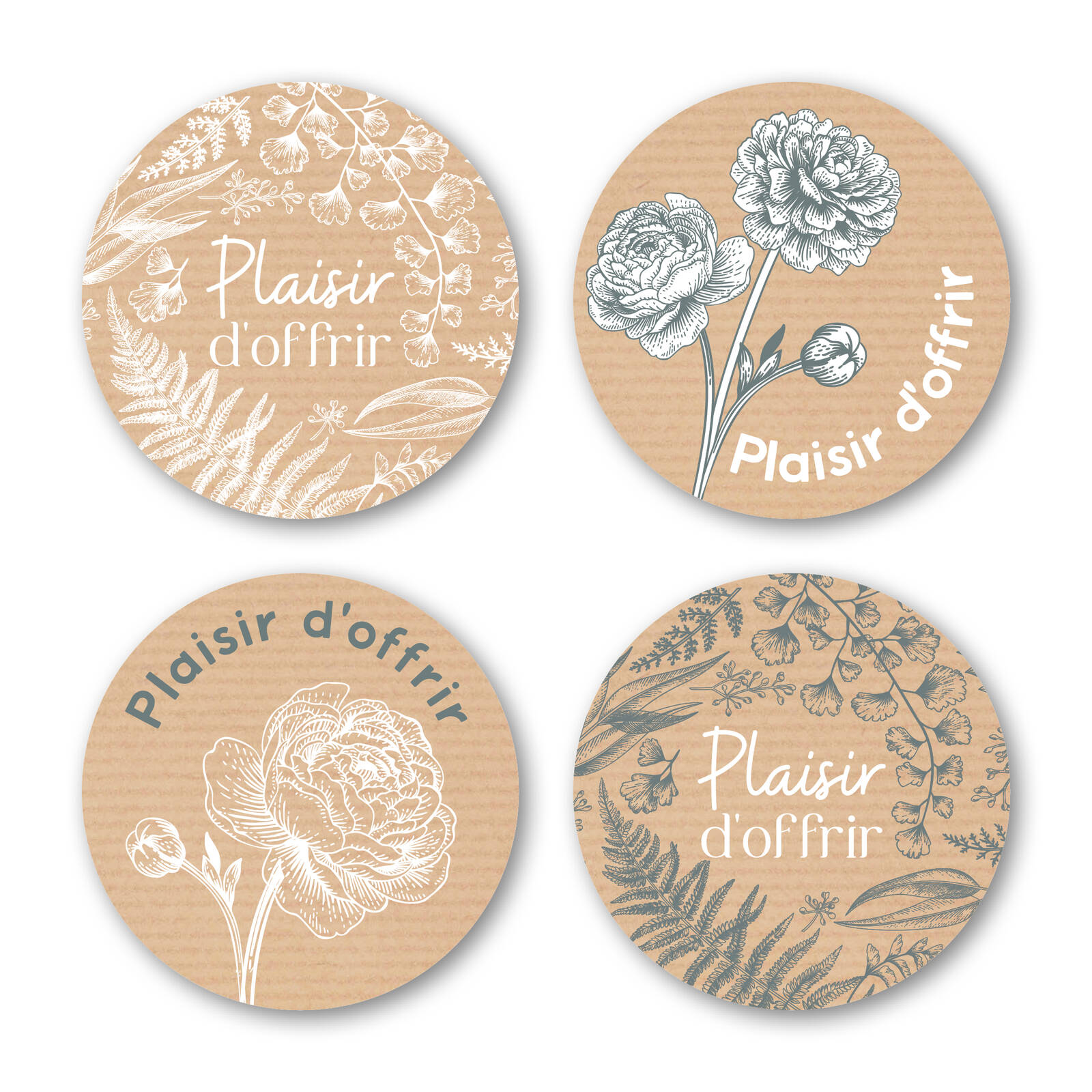 Plaisir d'offrir - Autocollants Ronds par Rouleau