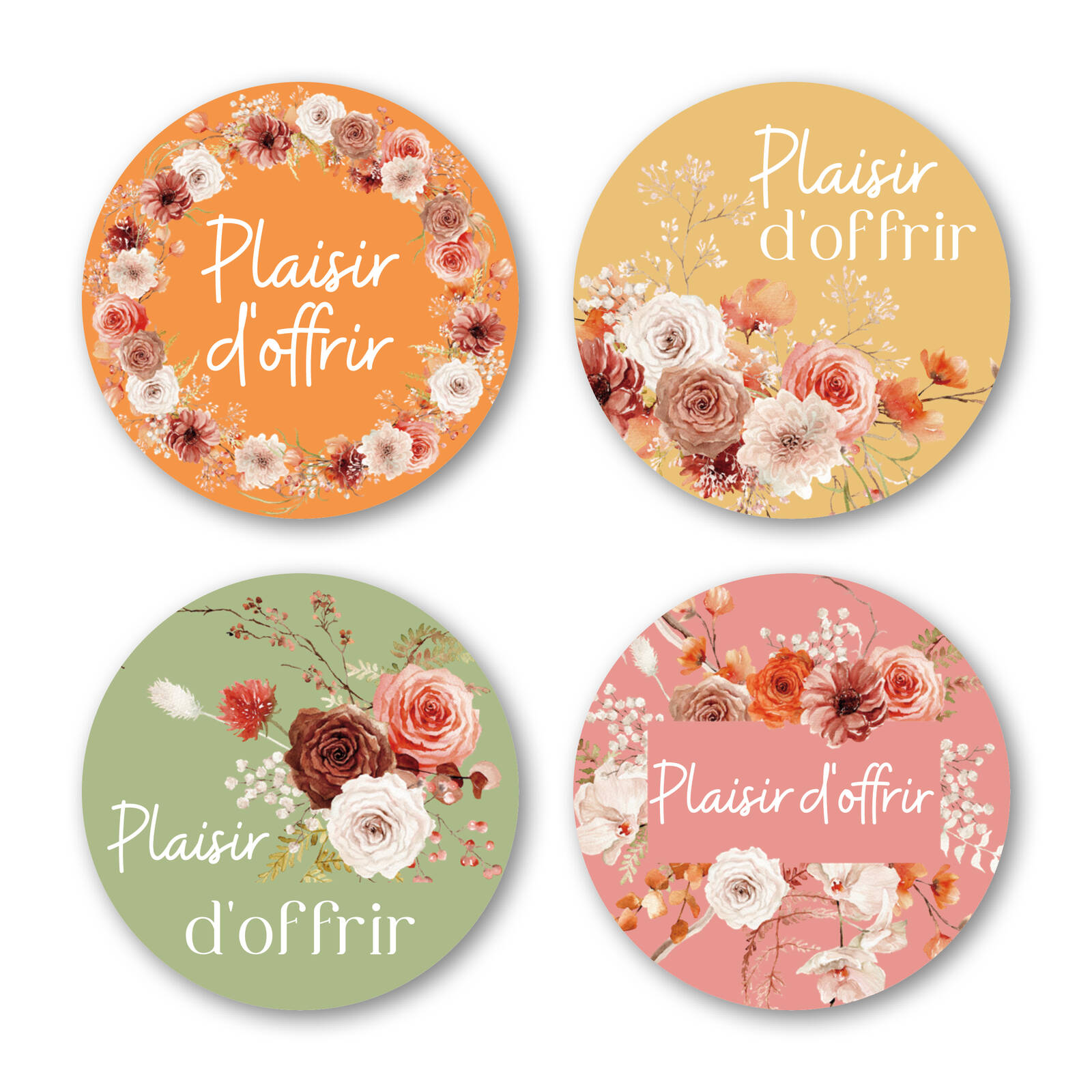 Plaisir d'offrir - Autocollants Ronds par Rouleau