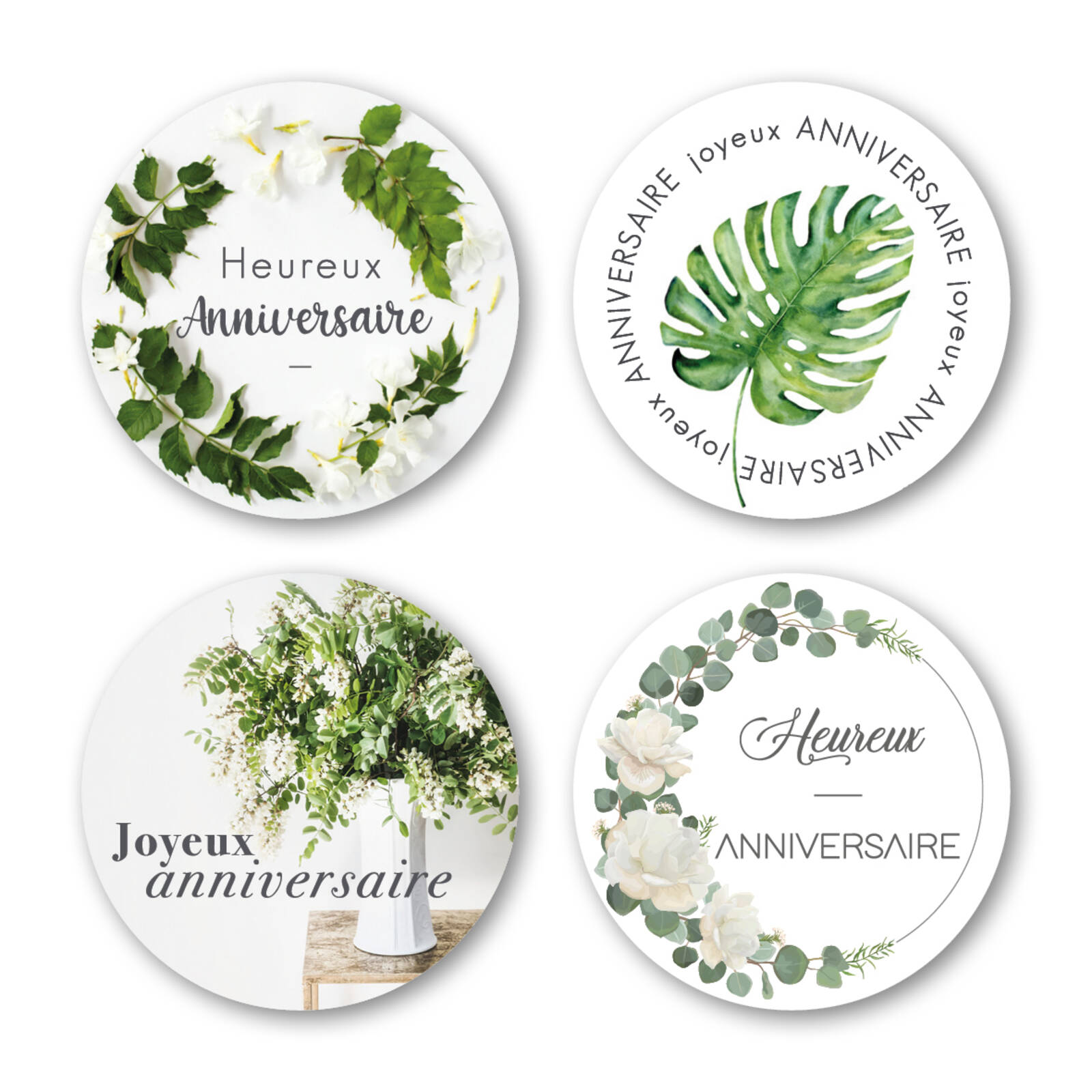 Stickers Heureux Anniversaire - 1 rouleau