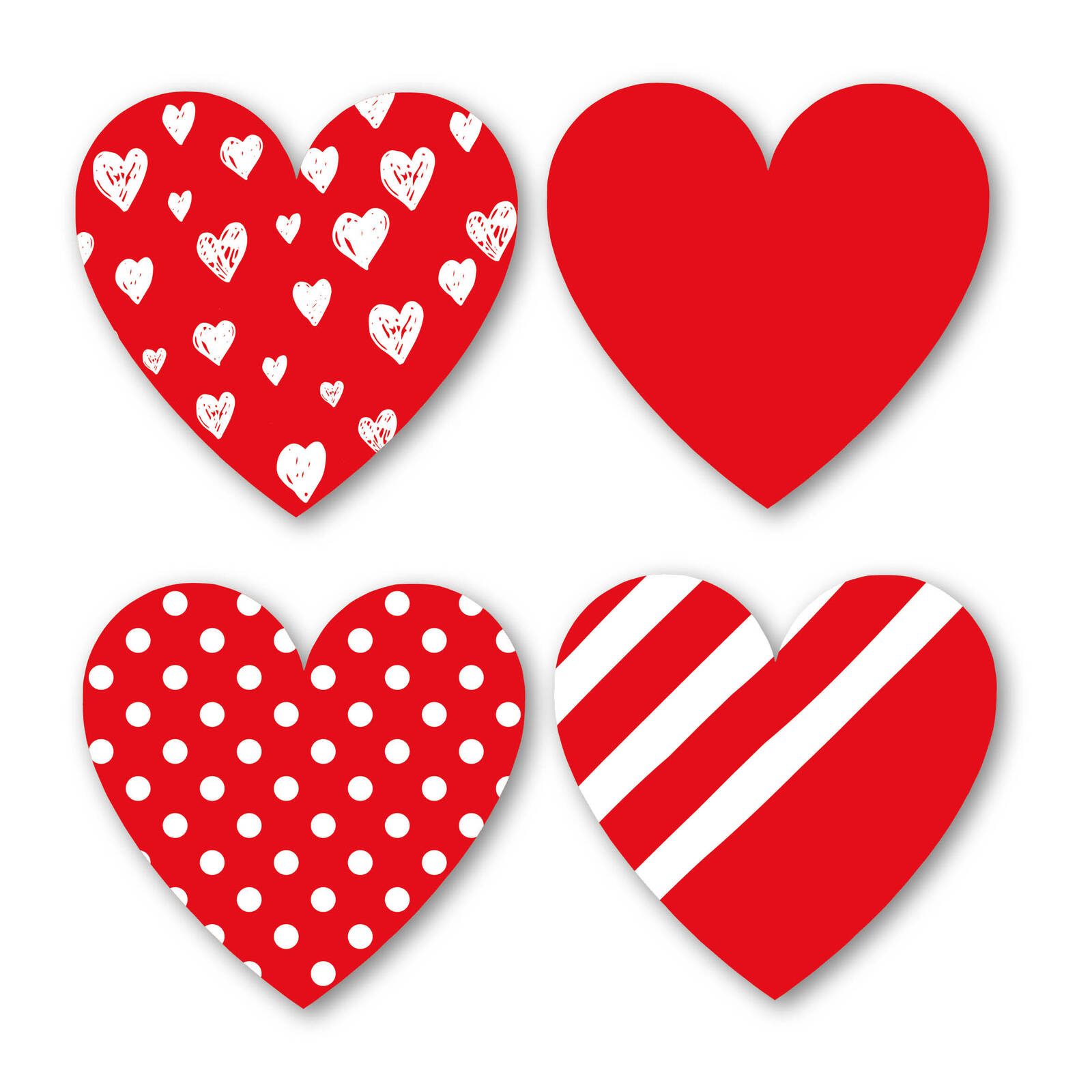 Autocollants Cœurs Rouges - Vendu par 1 rouleau