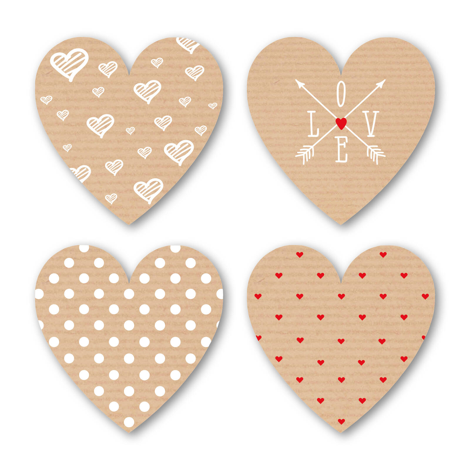 Autocollants Cœur Kraft - Vendu par 1 rouleau