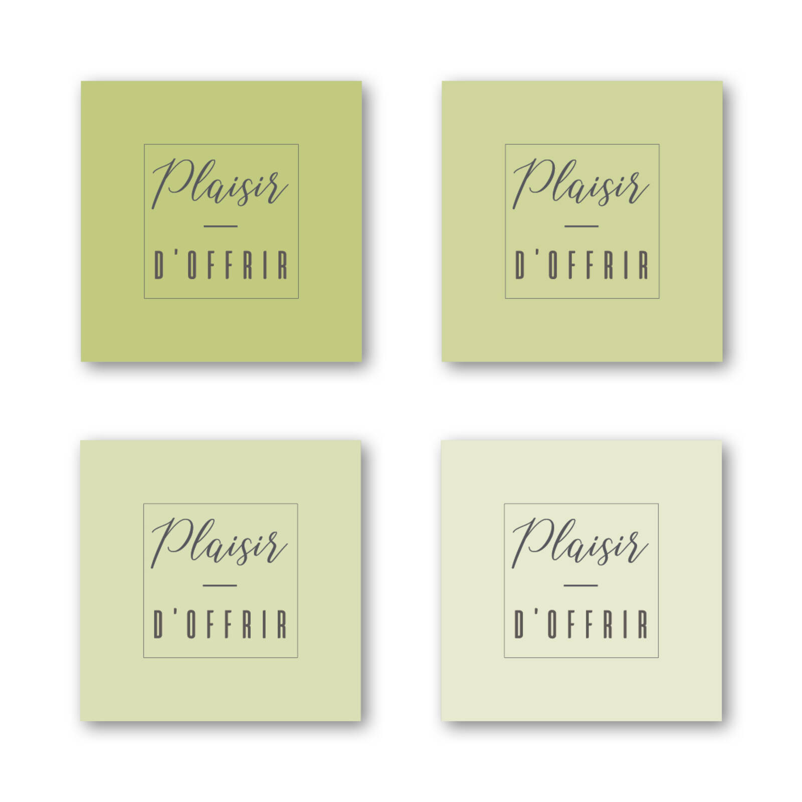 Stickers Carrés Plaisir d'Offrir - 1 Rouleau