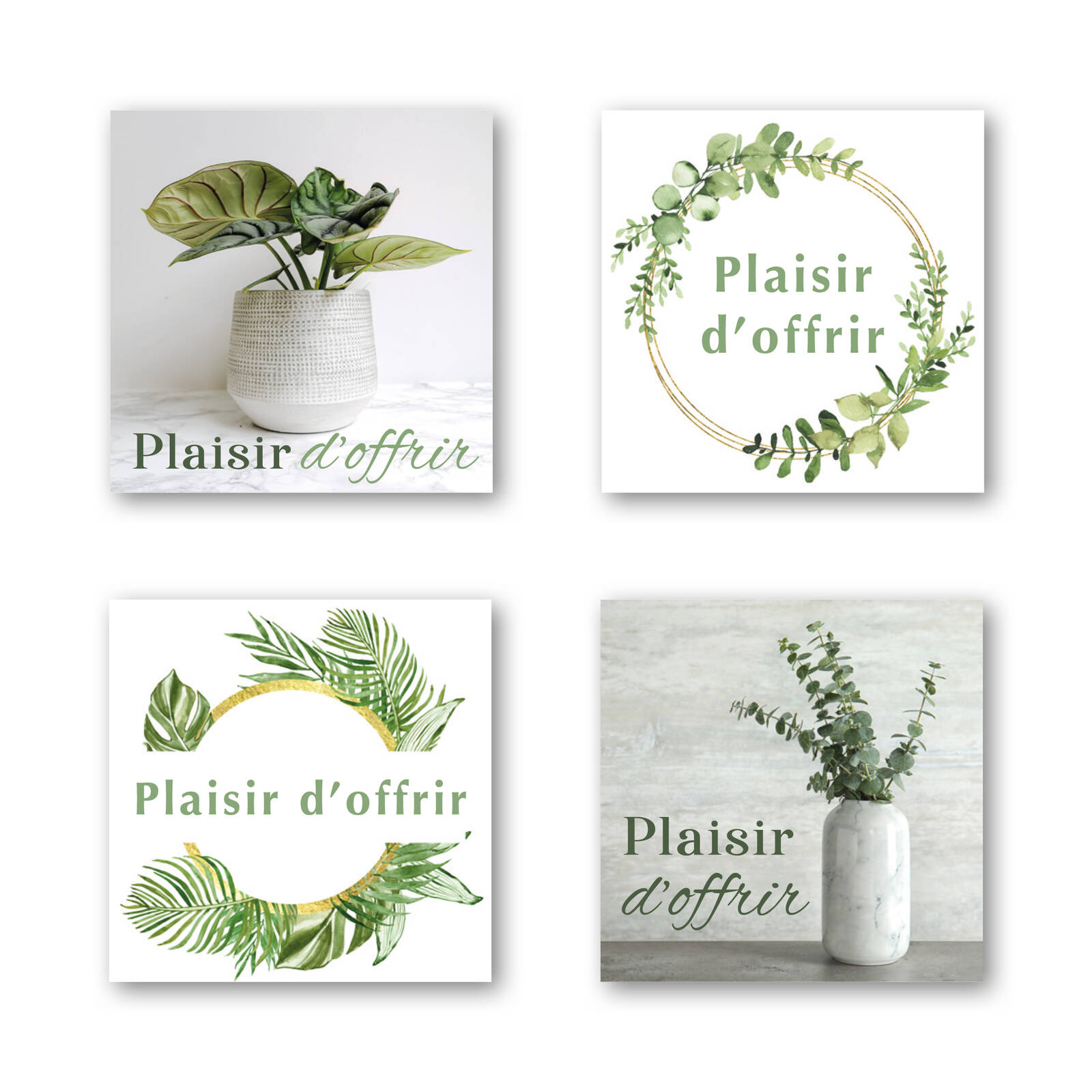 Stickers Carrés Plaisir d'offrir - 1 Rouleau