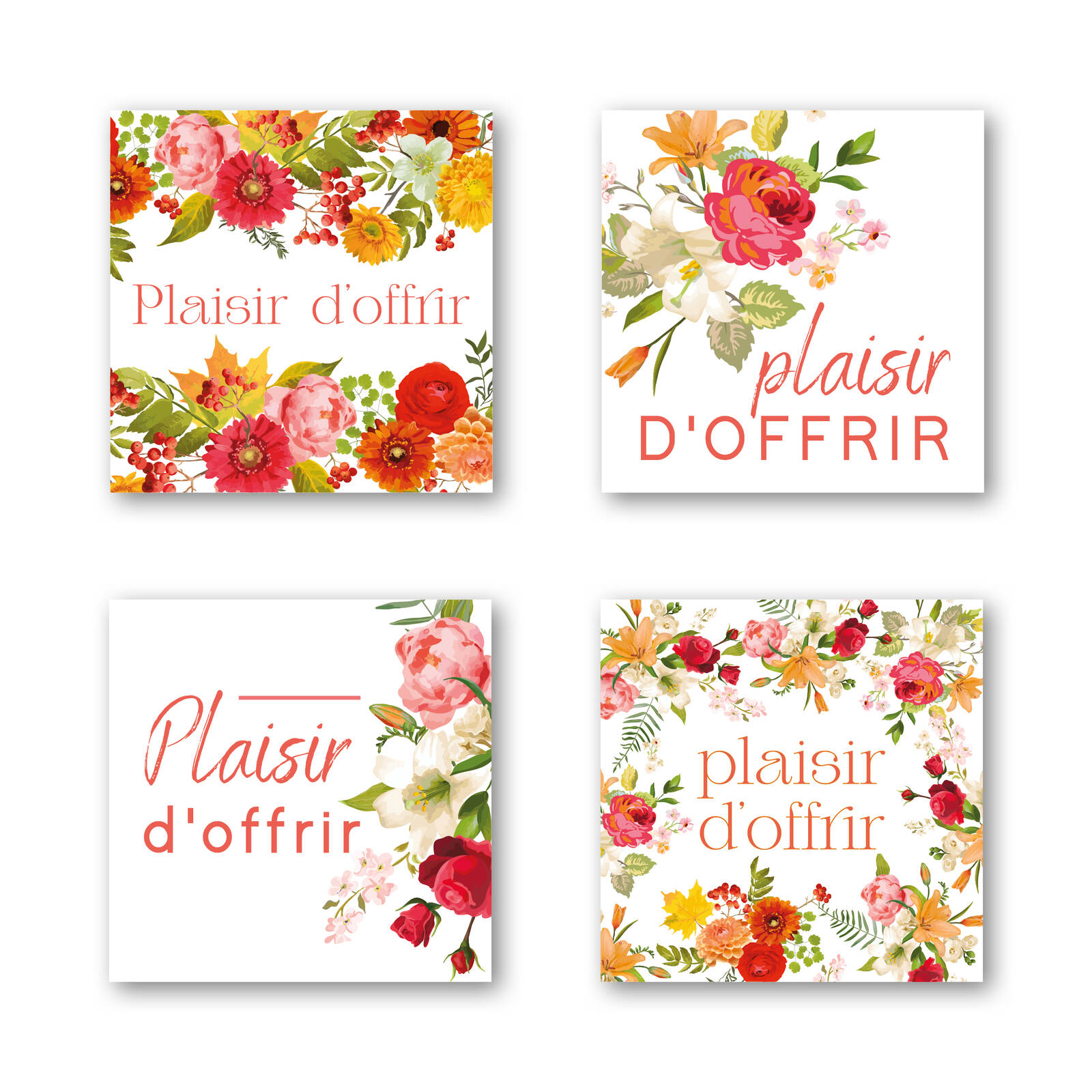 Plaisir d'offrir - Autocollants Carrés