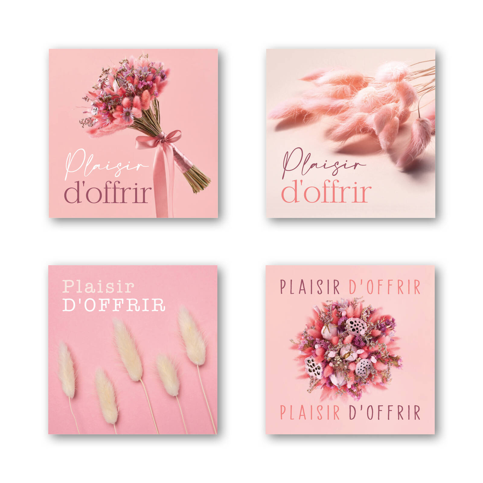 Stickers Carrés Plaisir d'offrir - 1 rouleau