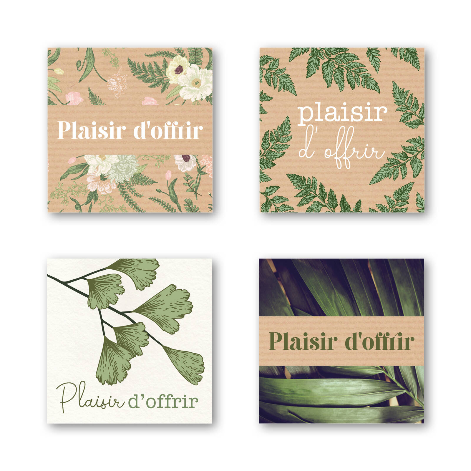 Plaisir d'offrir - Autocollants Carrés